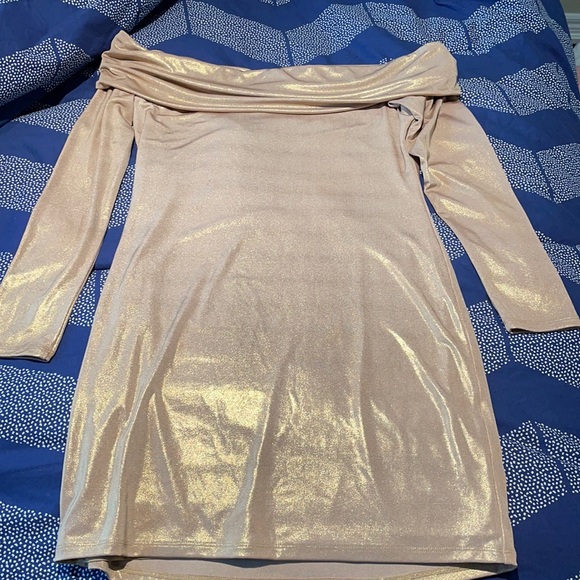Lovers + Friends shimmery pale gold bodycon - Picture 1 of 1
